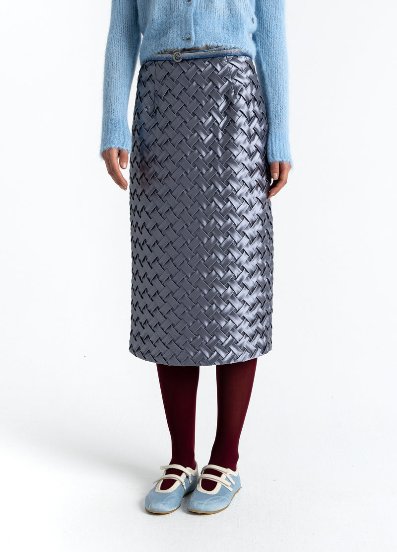 Coster Copenhagen TEXTUUR ROK Skirt Mist grey - 121