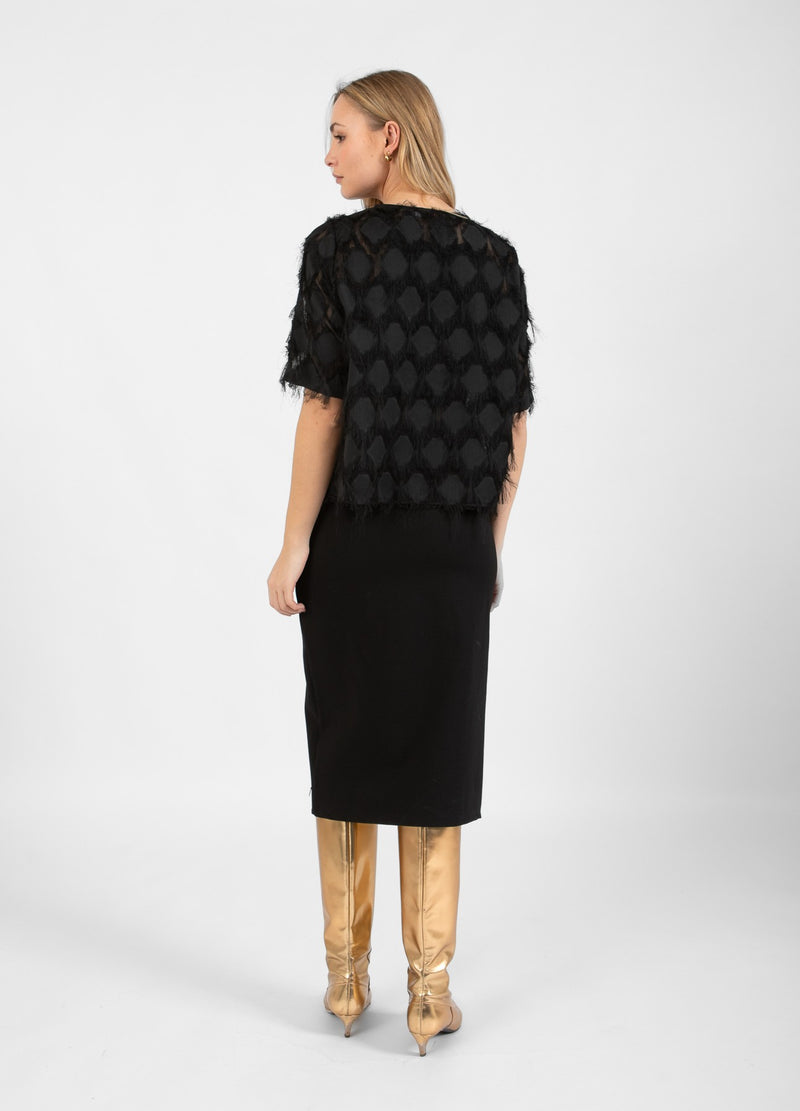 Coster Copenhagen TOP IN PLUIZIGE KANT Shirt/Blouse Black - 100