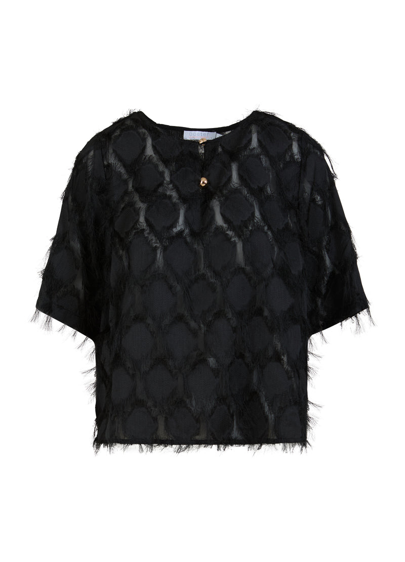 Coster Copenhagen TOP IN PLUIZIGE KANT Shirt/Blouse Black - 100