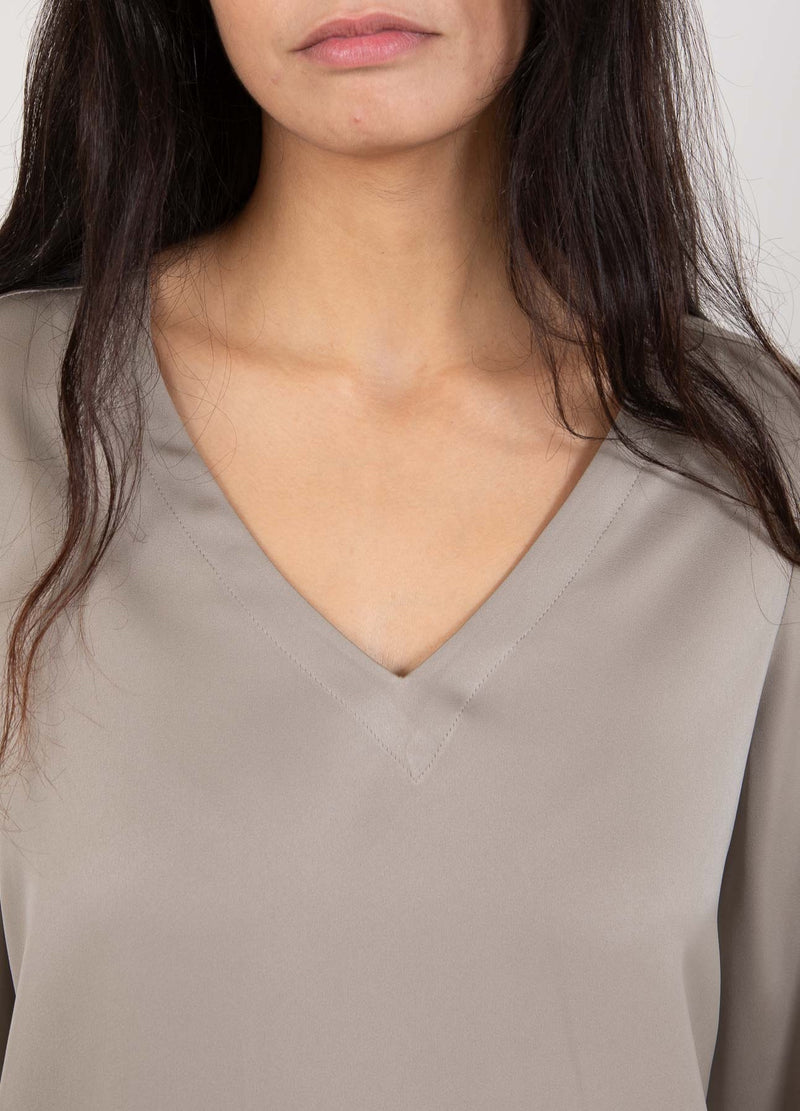 Coster Copenhagen TOP MET LANGE MOUWEN EN MANCHETTEN Shirt/Blouse Grey - 102