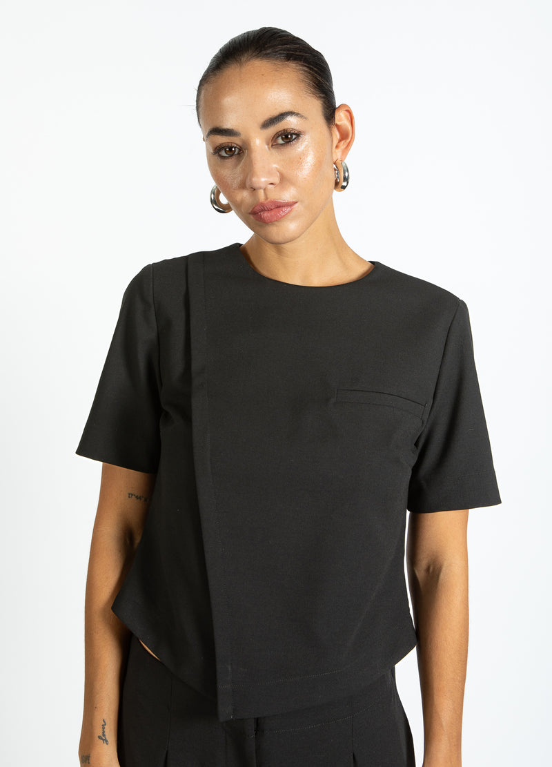 Coster Copenhagen TOP MET PLOOIDETAIL Shirt/Blouse Black - 100