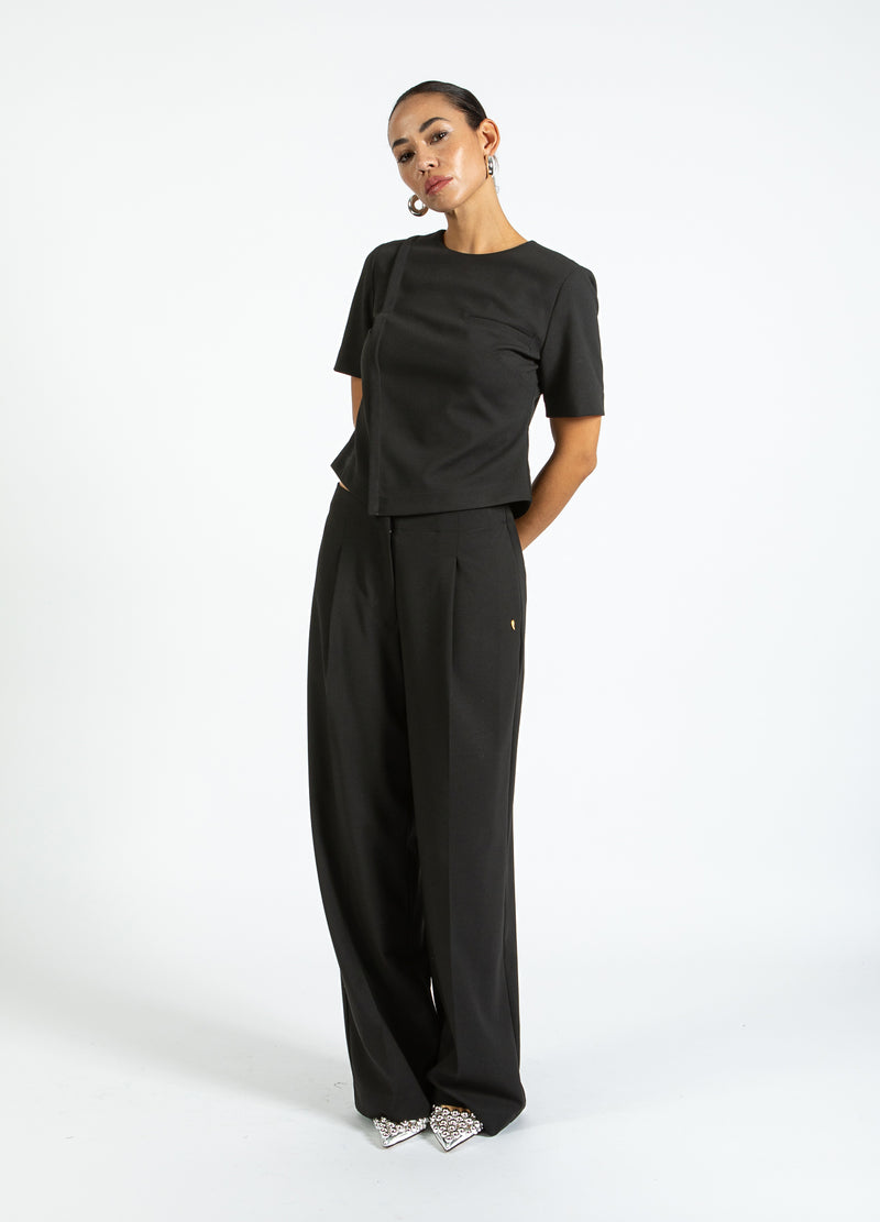 Coster Copenhagen TOP MET PLOOIDETAIL Shirt/Blouse Black - 100