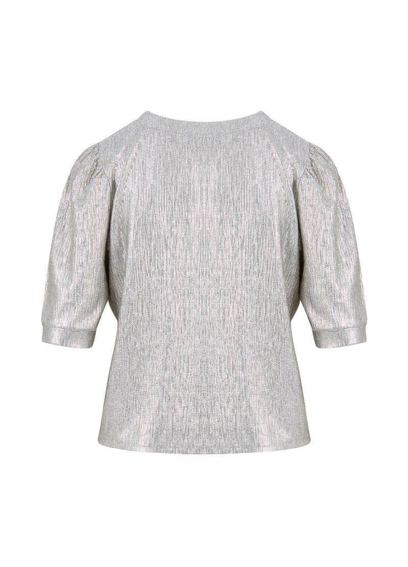 Coster Copenhagen TOP MET POFMOUWEN Shirt/Blouse Silver/gold - 212