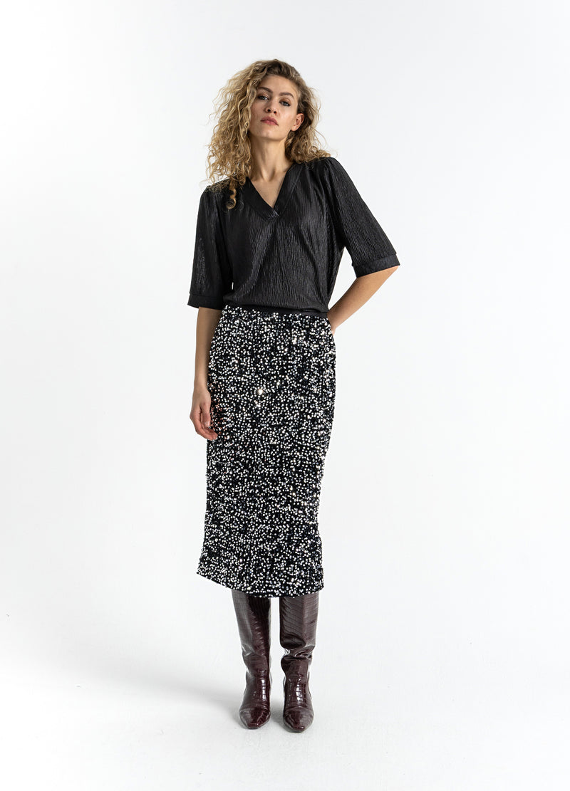 Coster Copenhagen TOP MET POFMOUWEN Shirt/Blouse Black - 100