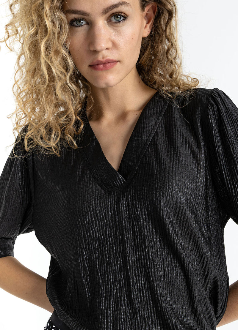 Coster Copenhagen TOP MET POFMOUWEN Shirt/Blouse Black - 100