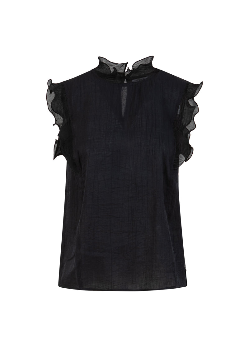 Coster Copenhagen TOP MET RUCHES Shirt/Blouse Black - 100