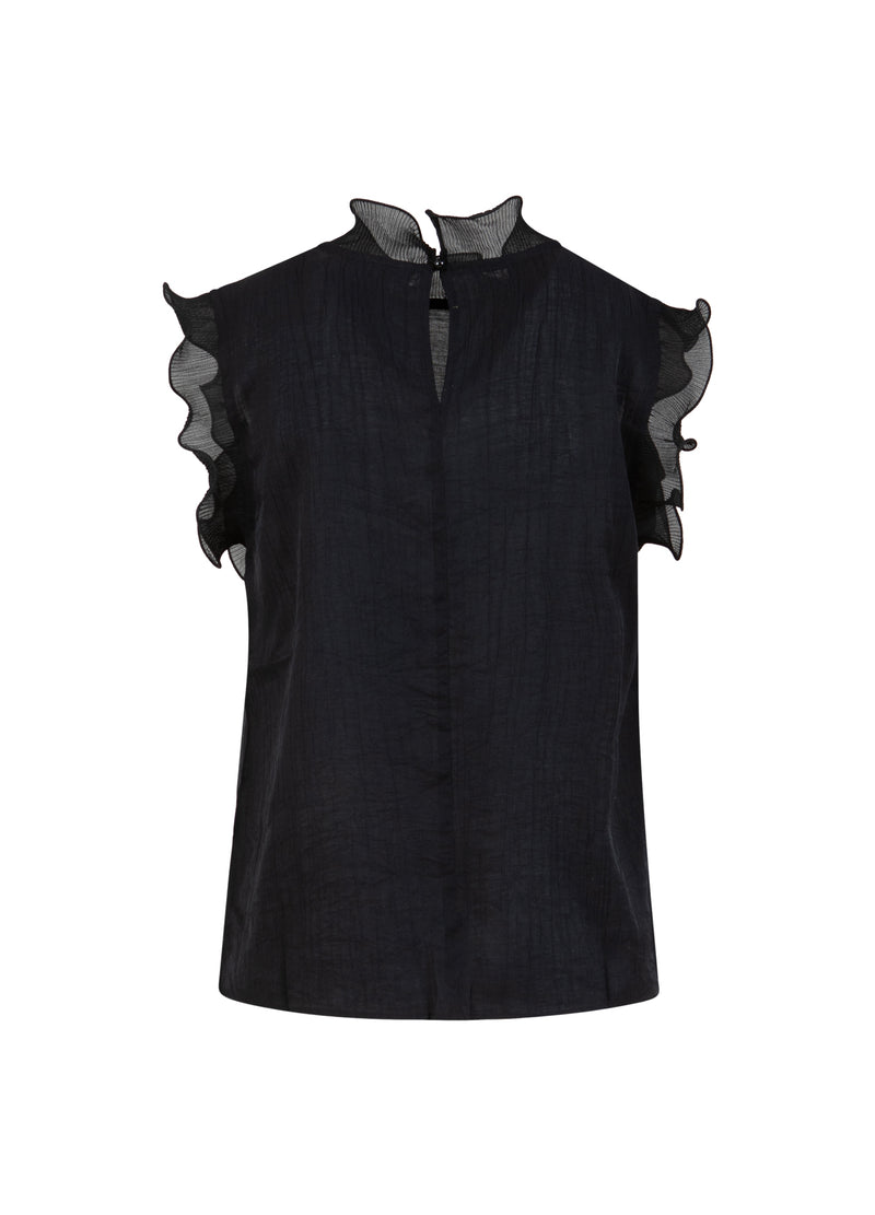 Coster Copenhagen TOP MET RUCHES Shirt/Blouse Black - 100