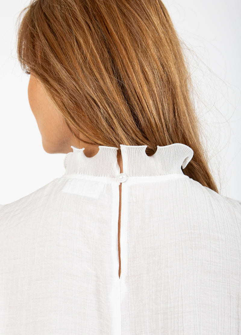 Coster Copenhagen TOP MET RUCHES Shirt/Blouse Off white - 201