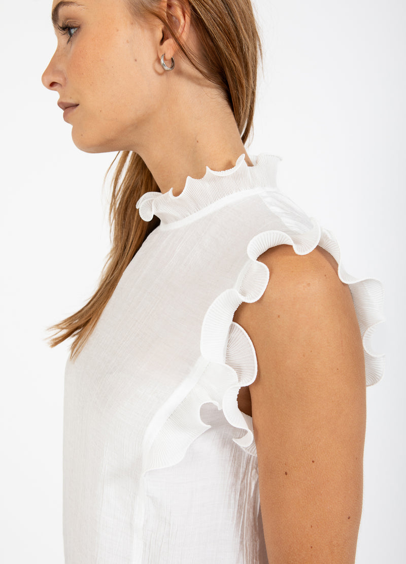 Coster Copenhagen TOP MET RUCHES Shirt/Blouse Off white - 201