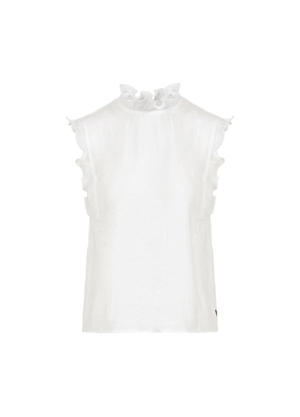 Coster Copenhagen TOP MET RUCHES Shirt/Blouse Off white - 201