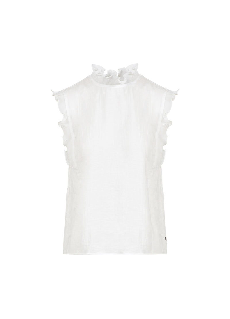 Coster Copenhagen TOP MET RUCHES Shirt/Blouse Off white - 201