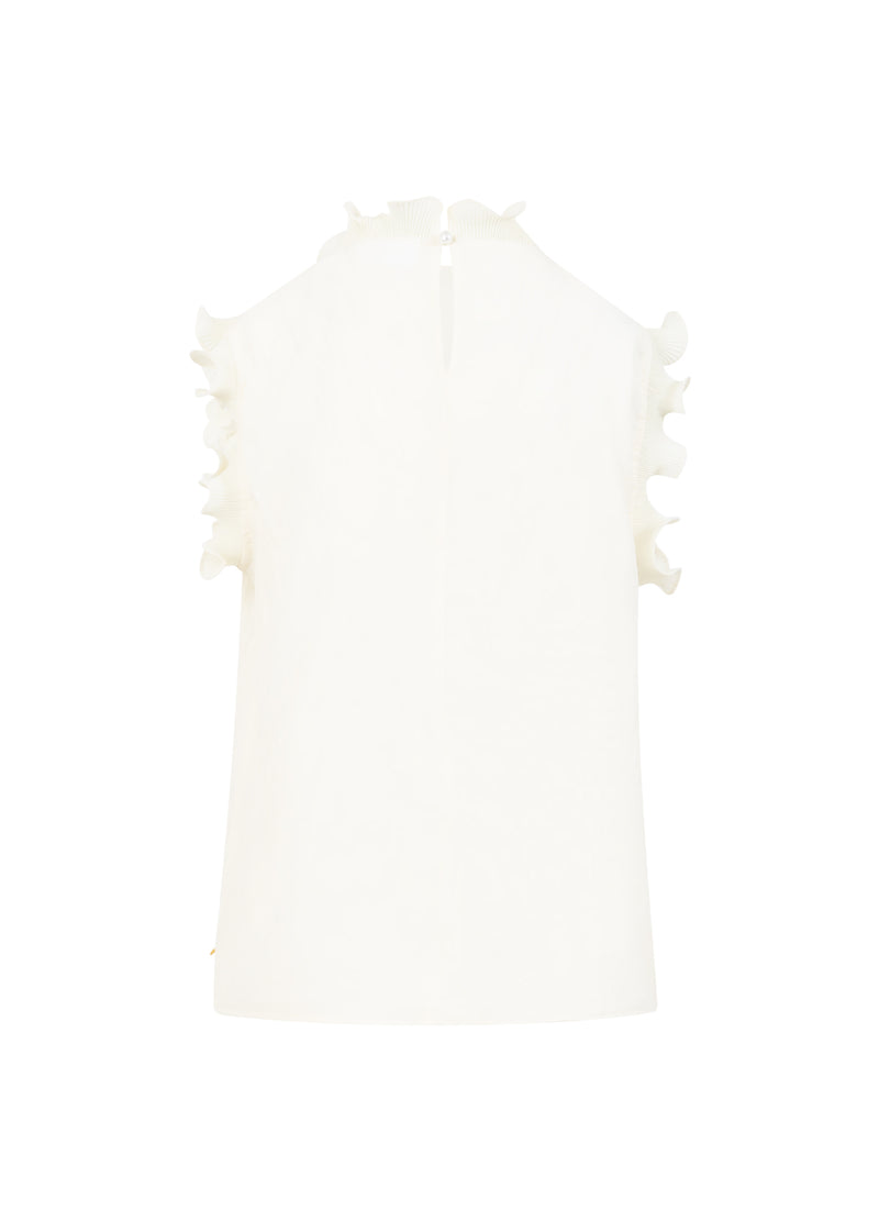 Coster Copenhagen TOP MET RUCHES Shirt/Blouse Creme - 241