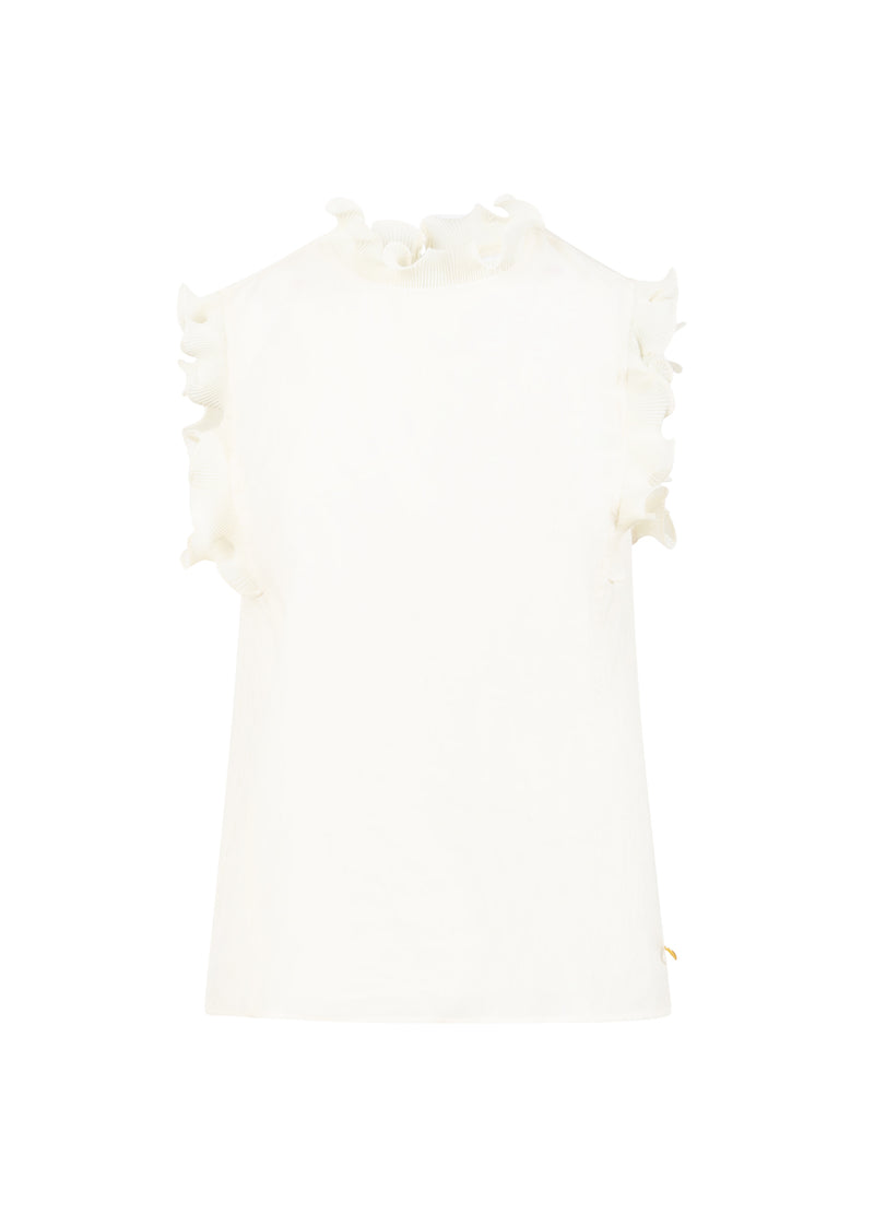 Coster Copenhagen TOP MET RUCHES Shirt/Blouse Creme - 241