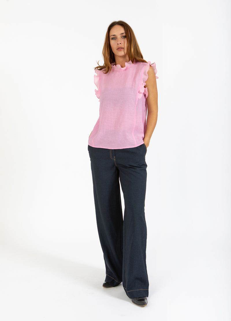 Coster Copenhagen TOP MET RUCHES Shirt/Blouse Magenta - 861