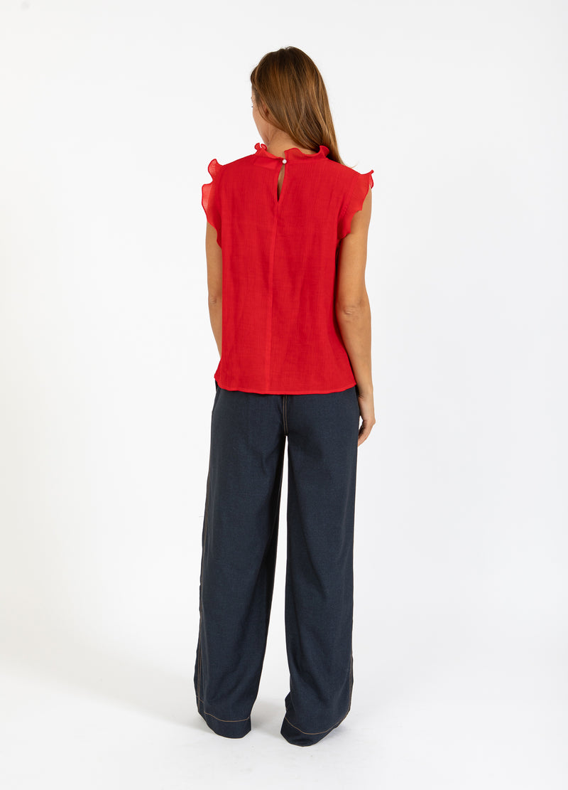 Coster Copenhagen TOP MET RUCHES Shirt/Blouse Scarlet red - 618