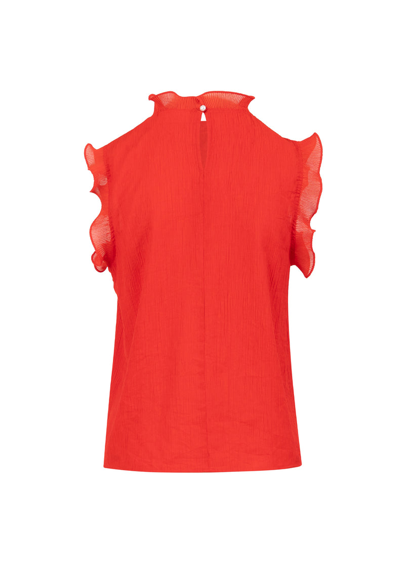 Coster Copenhagen TOP MET RUCHES Shirt/Blouse Scarlet red - 618