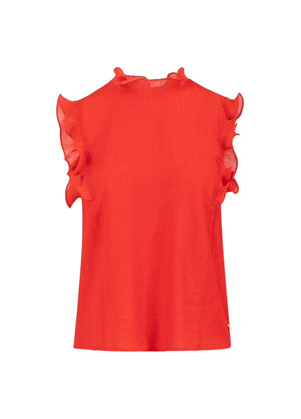 Coster Copenhagen TOP MET RUCHES Shirt/Blouse Scarlet red - 618