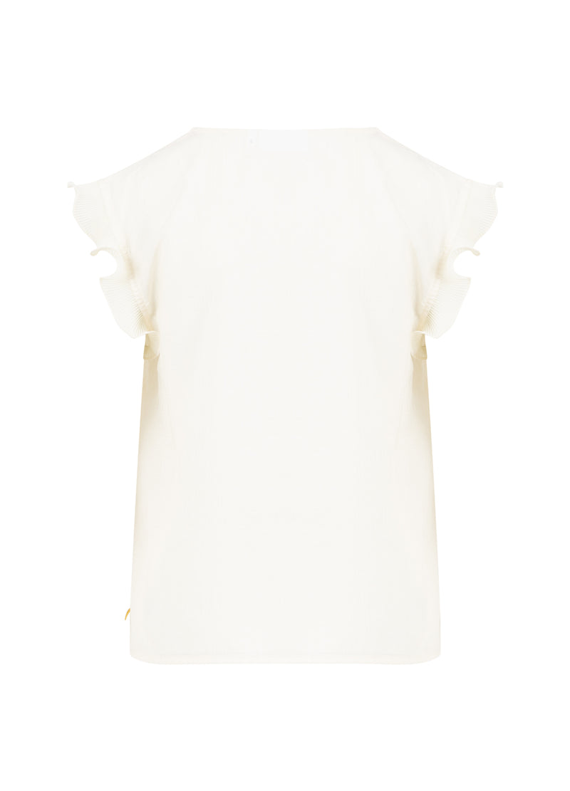 Coster Copenhagen TOP MET RUCHES IN V-HALS Shirt/Blouse Creme - 241