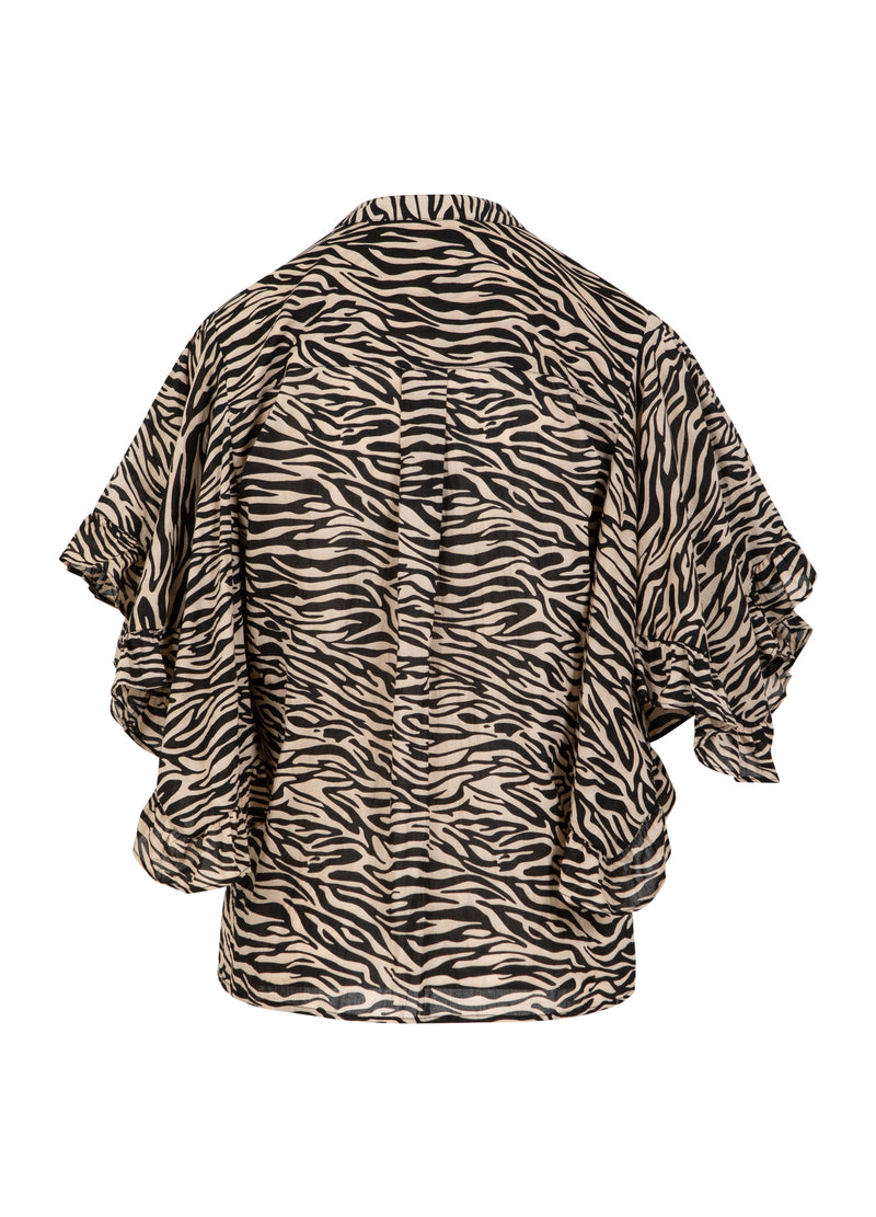 Coster Copenhagen TOP MET RUCHES MOUWEN IN ZEBRAPRINT Shirt/Blouse Zebra print - 914