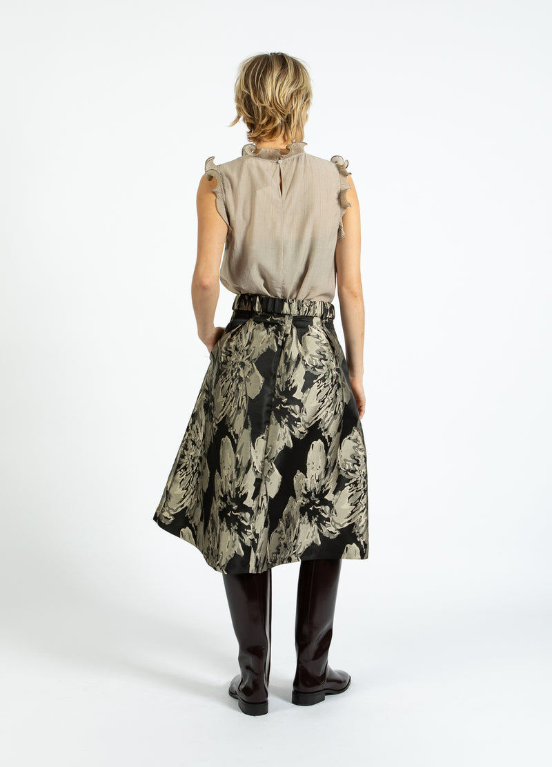 Coster Copenhagen TOP MET RUFFLES Shirt/Blouse Grey sand - 241