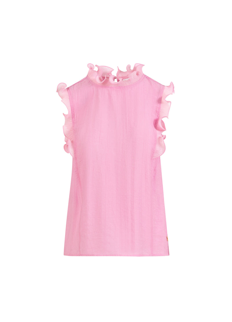 Coster Copenhagen TOP MET RUFFLES Shirt/Blouse Magenta - 861