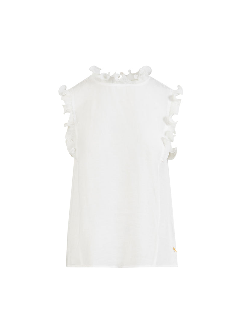 Coster Copenhagen TOP MET RUFFLES Shirt/Blouse Off White - 202