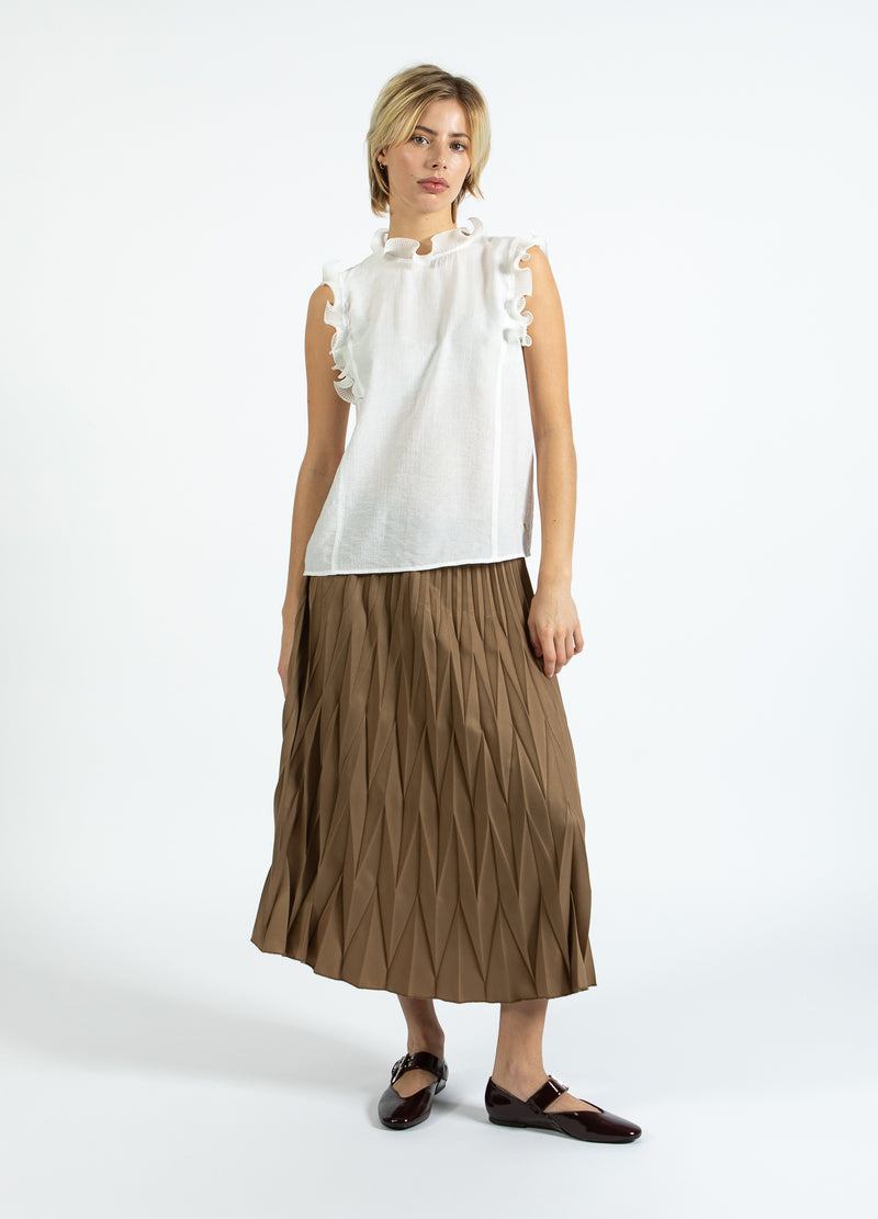 Coster Copenhagen TOP MET RUFFLES Shirt/Blouse Off White - 202