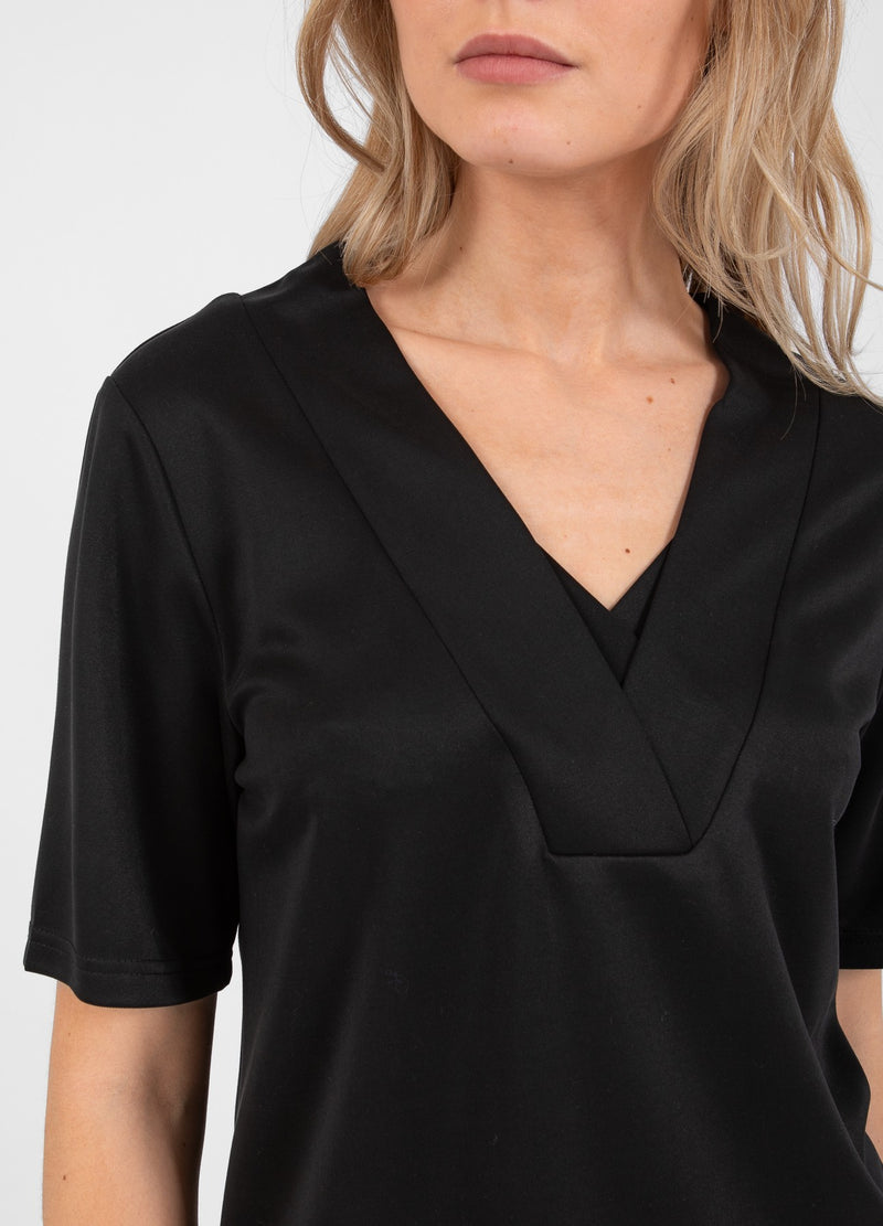 Coster Copenhagen TOP MET V-HALS KRAAG Shirt/Blouse Black - 100