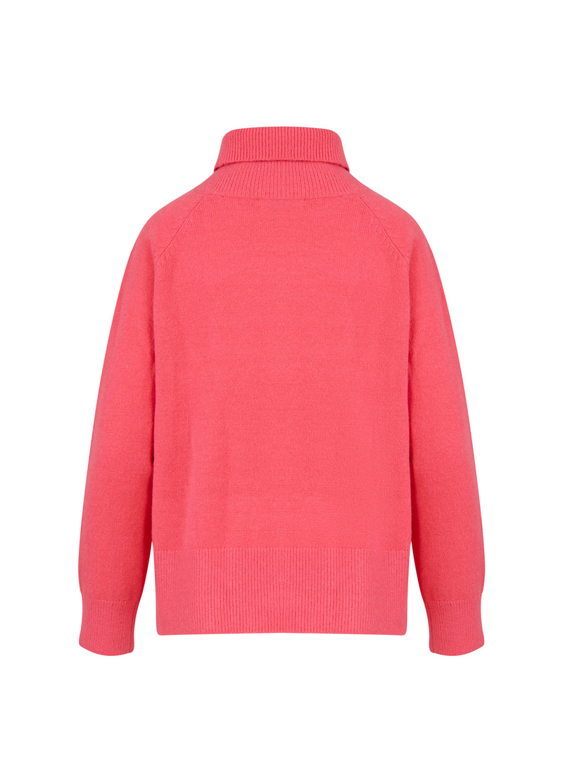 Coster Copenhagen TRUI MET HOGE HALS - COMFORTABEL GEBREID Knitwear Hot coral - 685