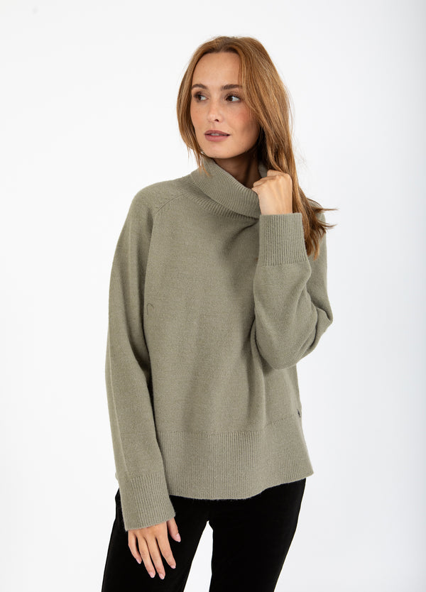Coster Copenhagen TRUI MET HOGE HALS - COMFORTABEL GEBREID Knitwear Moss Green - 469
