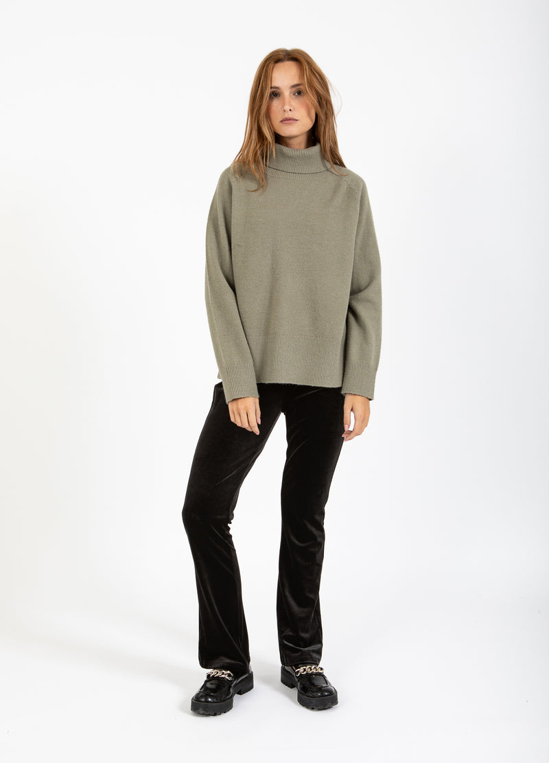 Coster Copenhagen TRUI MET HOGE HALS - COMFORTABEL GEBREID Knitwear Moss Green - 469