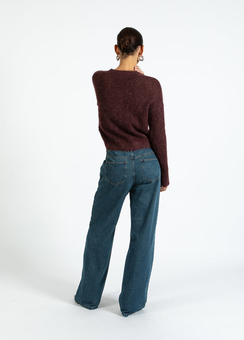 Coster Copenhagen V-HALS GEBREID IN ALPACA Knitwear Bordeaux - 653