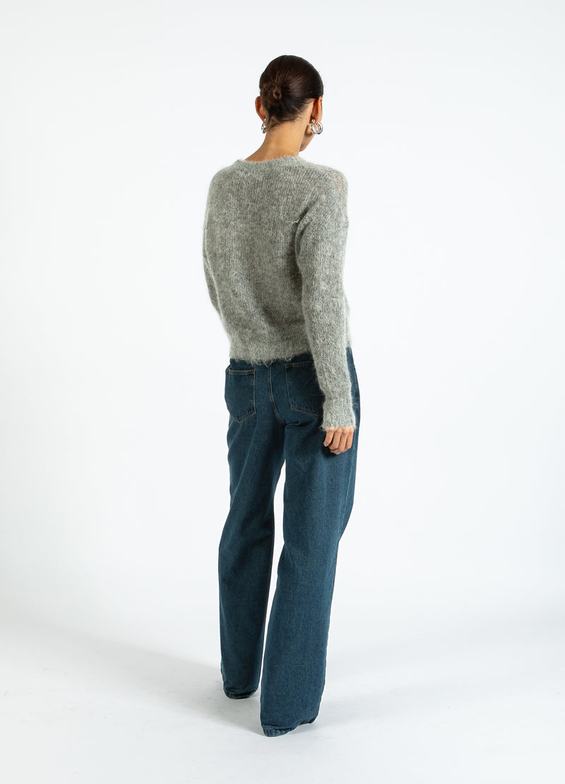 Coster Copenhagen V-HALS GEBREID IN ALPACA Knitwear Light grey melange - 129