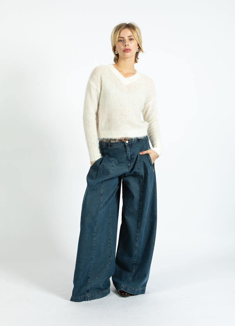 Coster Copenhagen V-HALS GEBREID IN ALPACA Knitwear Off White - 202