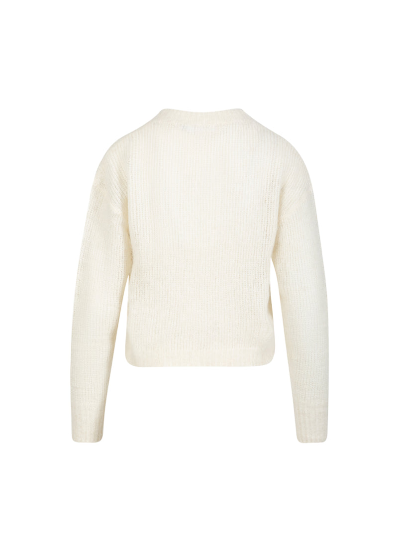 Coster Copenhagen V-HALS GEBREID IN ALPACA Knitwear Off White - 202