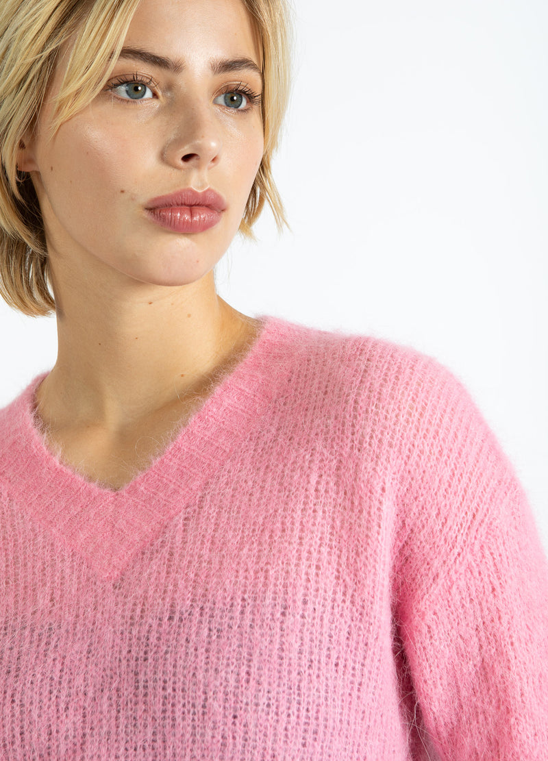 Coster Copenhagen V-HALS GEBREID IN ALPACA Knitwear Tropical pink - 689