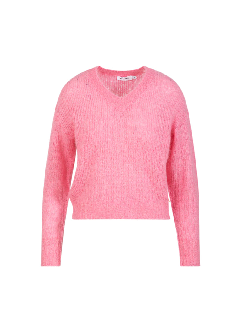 Coster Copenhagen V-HALS GEBREID IN ALPACA Knitwear Tropical pink - 689