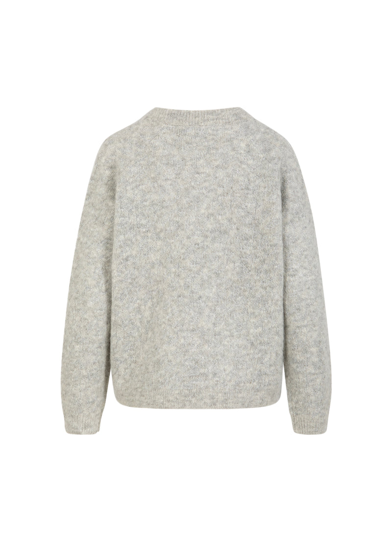 Coster Copenhagen V-hals met zilveren pied-de-poule Knitwear Mist grey - 121