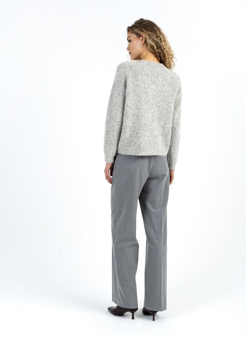 Coster Copenhagen V-hals met zilveren pied-de-poule Knitwear Mist grey - 121