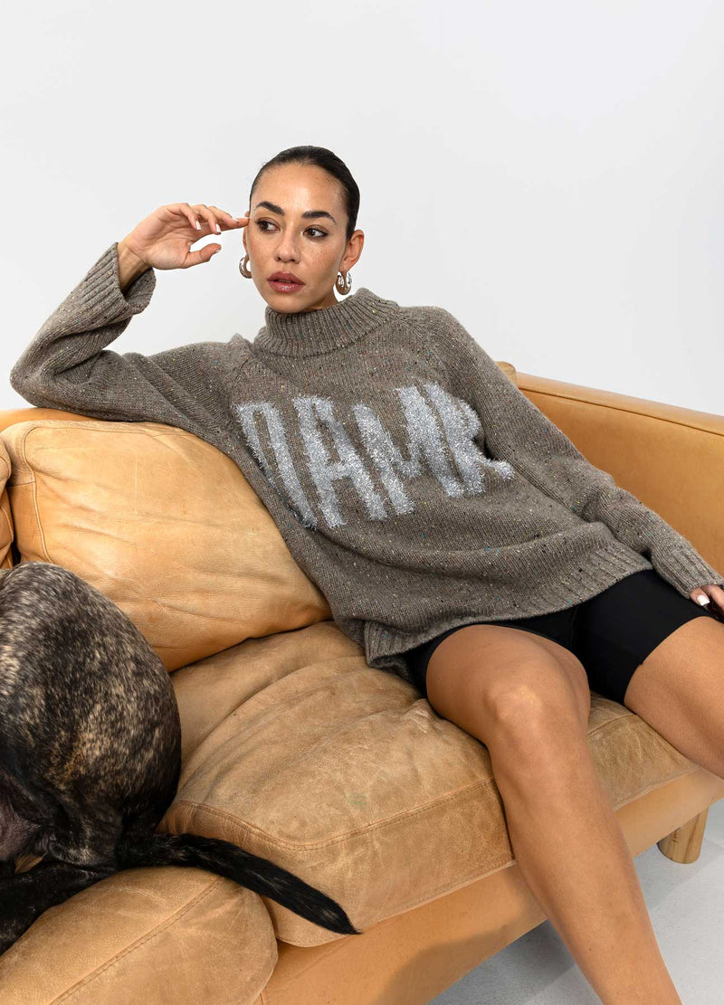 Coster Copenhagen VERVLOEKT GEBREID Knitwear Taupe melange - 313