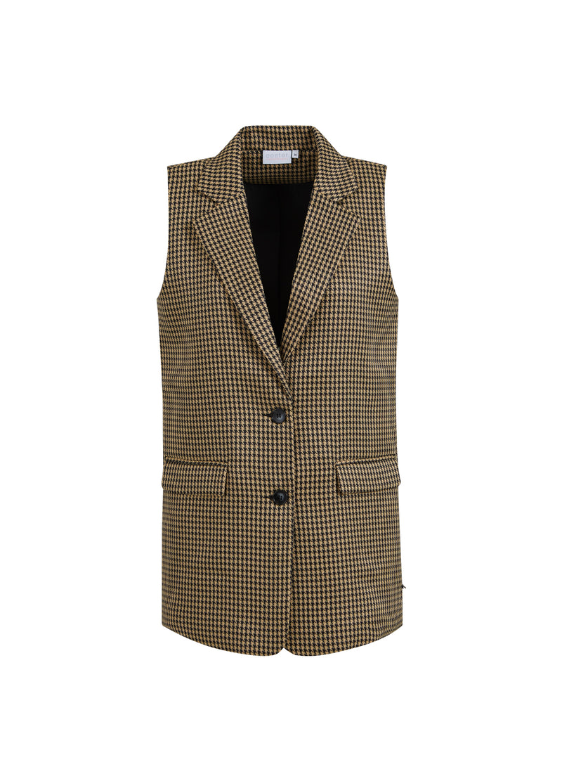 Coster Copenhagen  VEST IN HOUNDSTOOTH Vest Beige houndstooth - 259