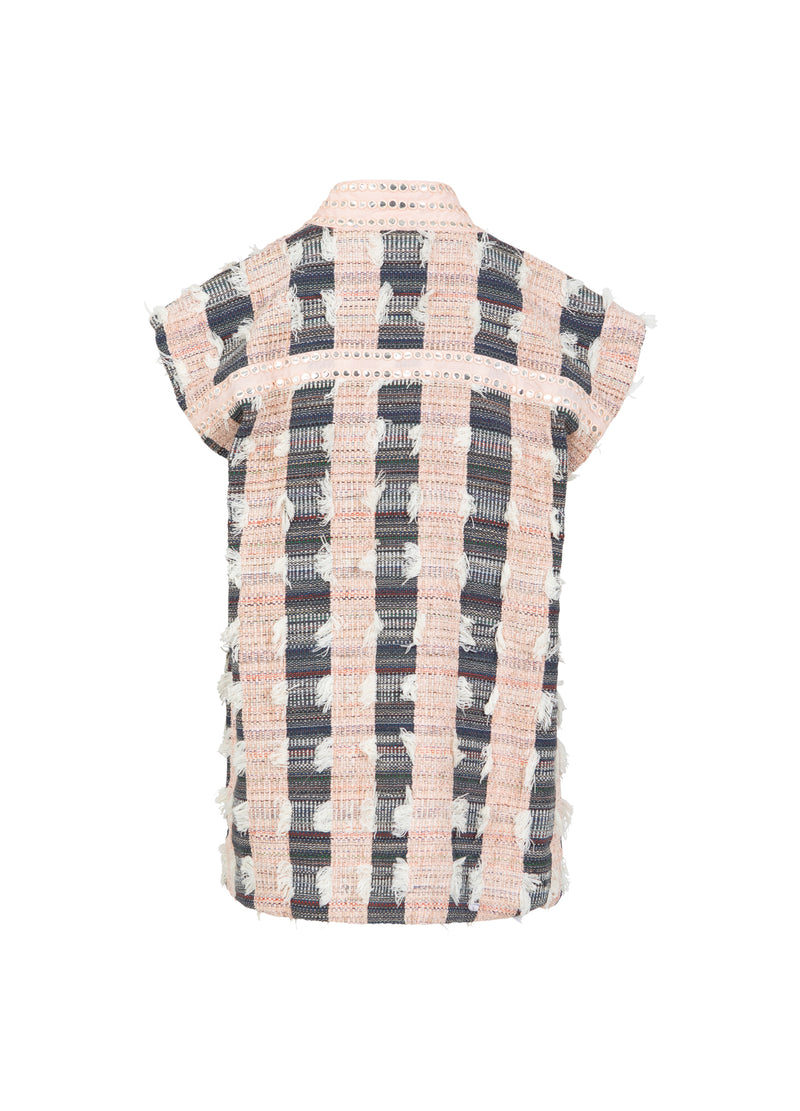 Coster Copenhagen VEST MET SPIEGELLINTEN Vest Blush/black jaquard - 638