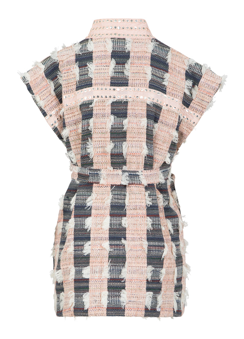Coster Copenhagen VEST MET SPIEGELLINTEN Vest Blush/black jaquard - 638