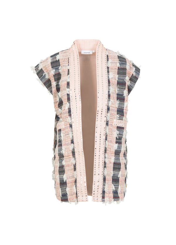 Coster Copenhagen VEST MET SPIEGELLINTEN Vest Blush/black jaquard - 638