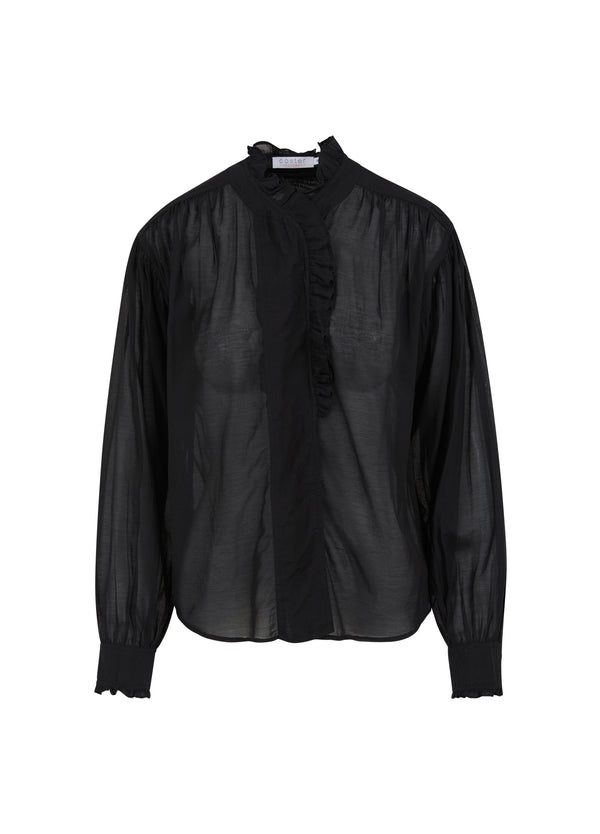 Coster Copenhagen  WIDE FIT SHIRT WITH RUFFELS Shirt/Blouse Black - 100