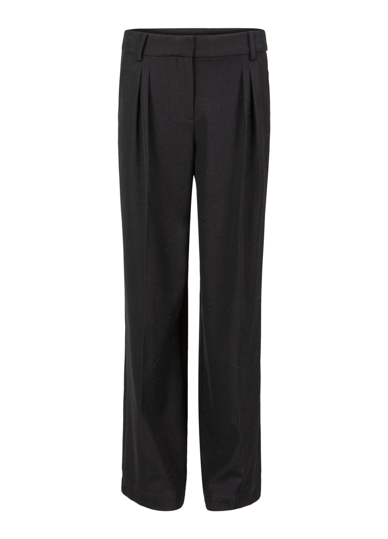 Coster Copenhagen WIJD GLINSTERENDE BROEK - PETRA FIT Pants Black - 100