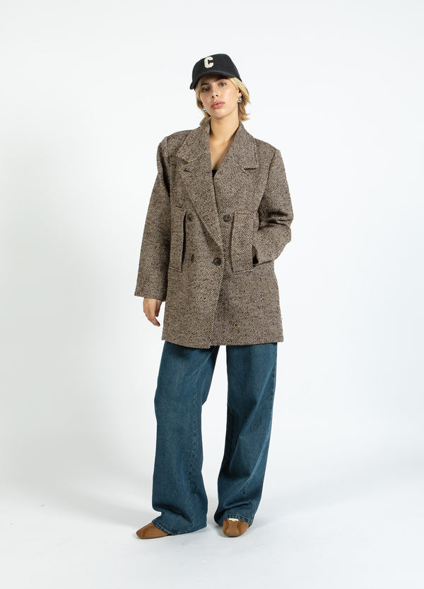 Coster Copenhagen WOLLEN JAS Outerwear Graphic tweed - 998