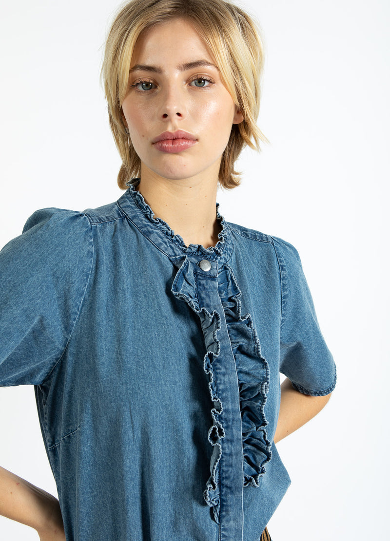 Coster Copenhagen ZACHTE DENIM OVERHEMD Shirt/Blouse Denim blue - 559
