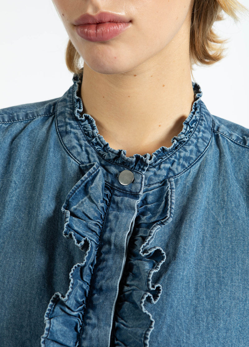 Coster Copenhagen ZACHTE DENIM OVERHEMD Shirt/Blouse Denim blue - 559