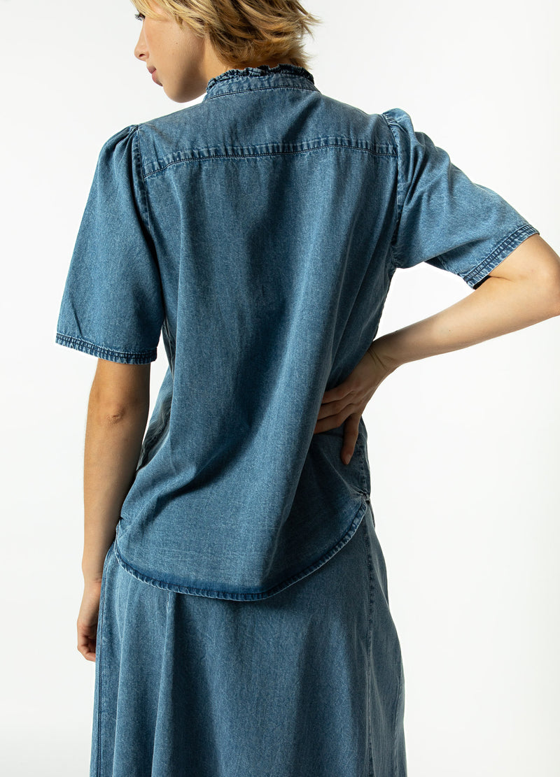 Coster Copenhagen ZACHTE DENIM OVERHEMD Shirt/Blouse Denim blue - 559